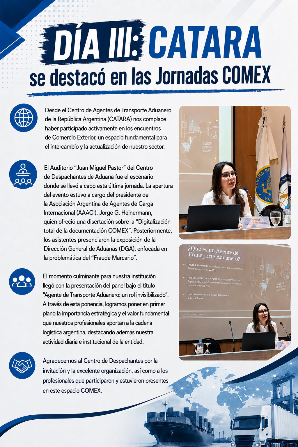 📌 DÍA III: CATARA se destacó en las Jornadas COMEX