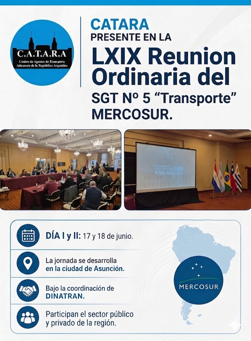 CATARA participa de la LXIX Reunión Ordinaria del SGT Nº 5 